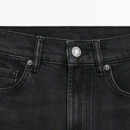 Women's barn style straight fit straight leg high waisted jeans