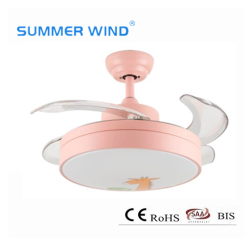 Colorful kidroom invisible ceiling fan light