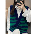 All-wool knitted waistcoat for women