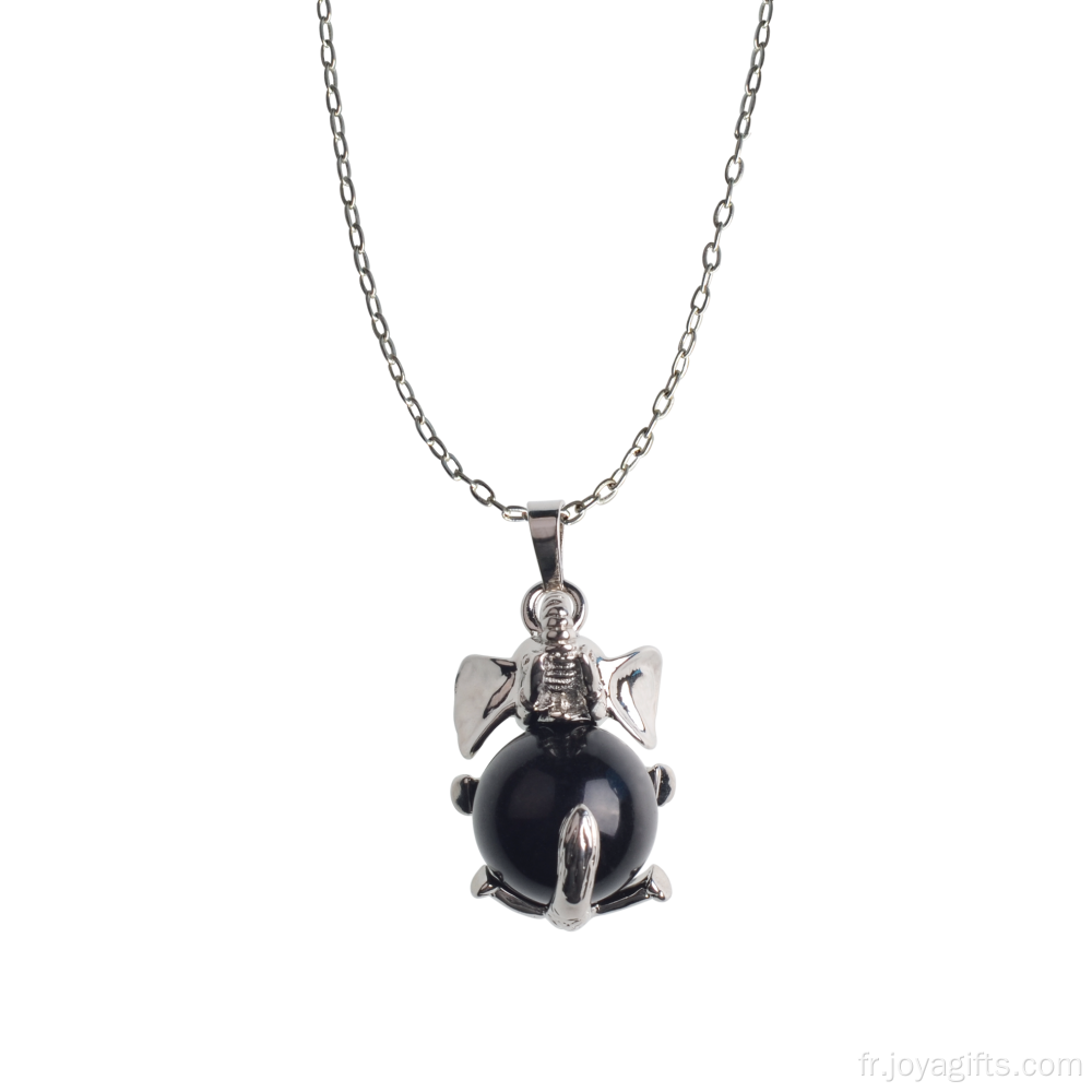 Collier d&#39;animaux naturels guérisseurs 2017 avec onyx noir