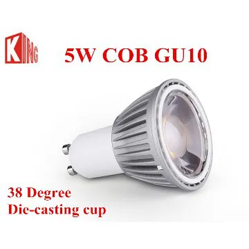 5W COB GU10 LED Bulb 38 Degree Die-casting