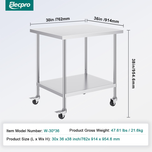 durable stainless steel tables with wheels Stainless steel work tables for restaurants Supplier