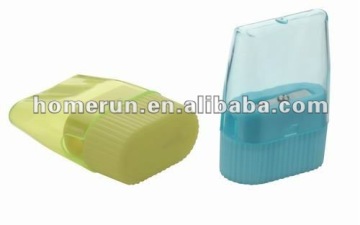 Plastic Pencil sharpener in flat shape/ school stationery