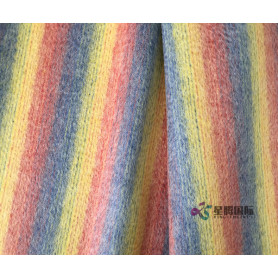 Colorful Rainbow Stripe 100% Wool Fabric