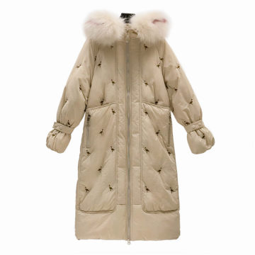 Giacca in cotone da donna invernale con ricamo moda