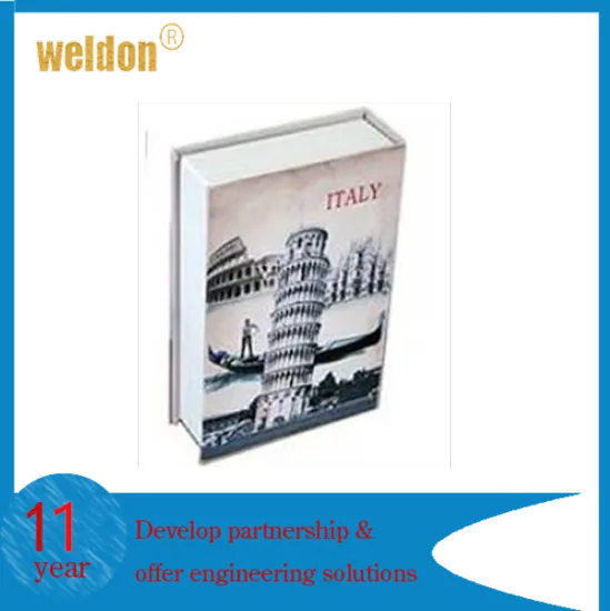WELDON Factory direct wholesale fake custom printed logo secret book safe box with Paris iron tower