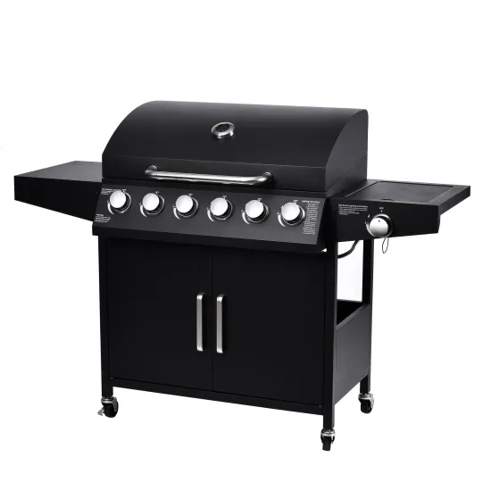6+1 Burners gas grills CE/TUV/ LFGB Certificate BBQ Barbecue Gas Grills with Side Burner for Backyard Outdoor Kitchen Cooking