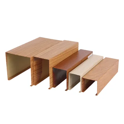 U-Shaped Wood Grain Aluminum Square Baffle Ceiling