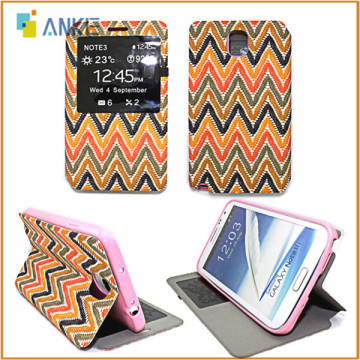 Colorful Wave-type Design,National Wind Style PU Leather+PC Case for Samsung Galaxy Note3 N9000,Wholesale OEM ODM Welcome