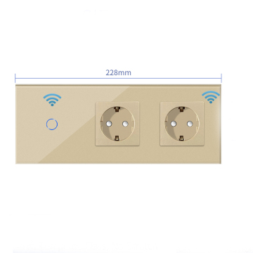 Bingpelec 16A Smart WiFi Wall Socket with Glass Panel Switch