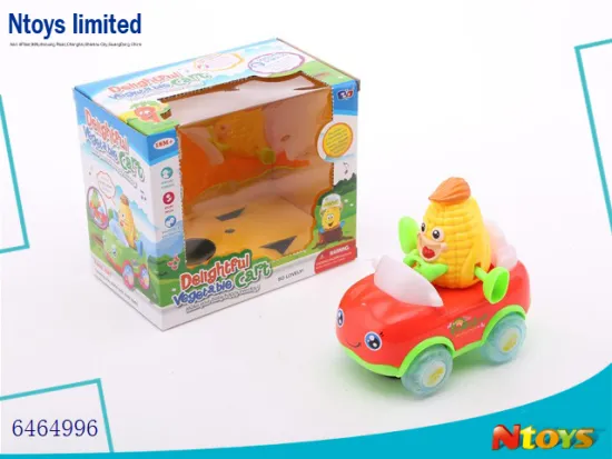 6464996 BABY TOY CARTOON BO CAR VEGETABLE W/LIGHT/MUSIC.W/O 3*AA BATTERIES