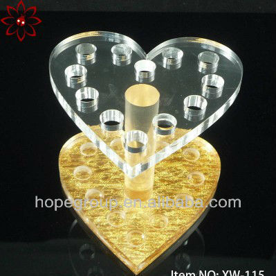 Acrylic Heart-shaped nail art pen rack, nail brush display