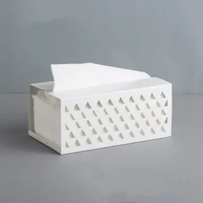 Hollow triangle tissue box orange green white purple