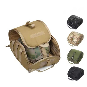 Outdoor Tactical Helmet Bag with Padded Protection and Molle Storage - Fast Carrying Package in Tan