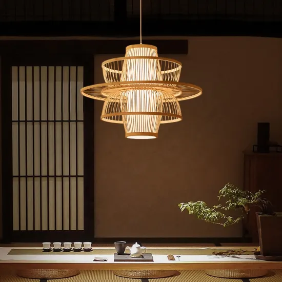 Scandinavian Dining Room Pendant Lights: Wooden, Bamboo, Wicker, and Rattan Home Decor Options for Indoor Lighting