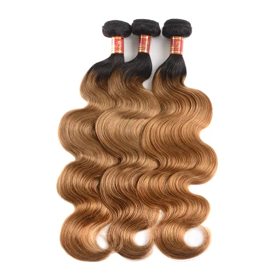 Single Donor Best Virgin Hair 1B 27 Two Tone Ombre Color Brazilian Body Wave Wavy Hair Extensions