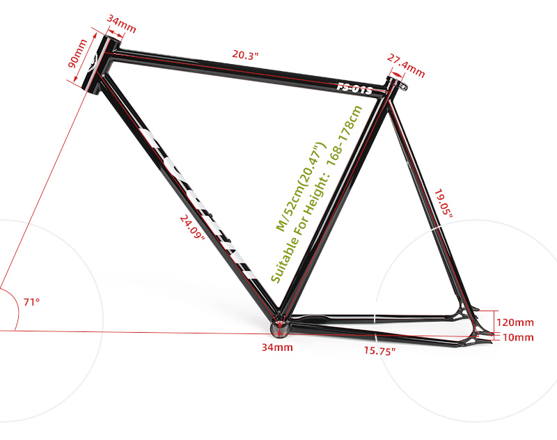 Intro7 з фіксаванай каркасам ровара сталёвай рамы для ровараў