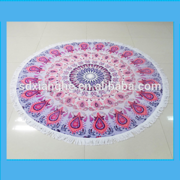 Traveling cotton printed round beach towels,cheap wholesale beach towels