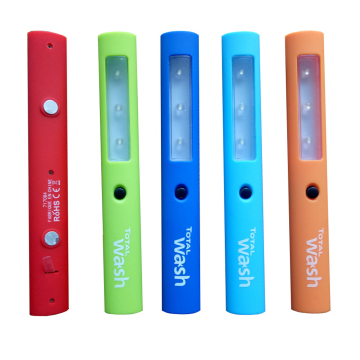 Custom Mini LED Plastic Flashlight with Magnet and Flicker Effect - Personalized Logo Available