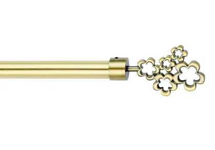 Floral finial expandable curtain rod