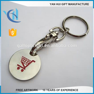 iron stamped trolley coin keychain, keyring supplier