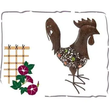 metal rooster yard decoration