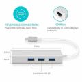 Hub Ethernet 4-en-1 USB 3.0 avec adaptateur USB-C