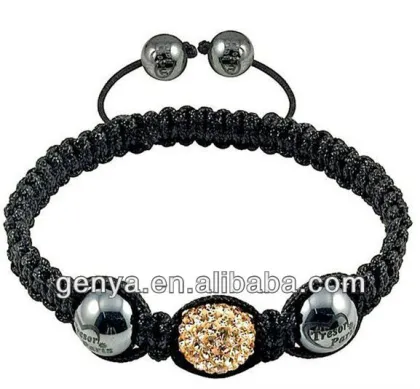 Fashion Golden Crystal beads Handmade Shambala Bracelet