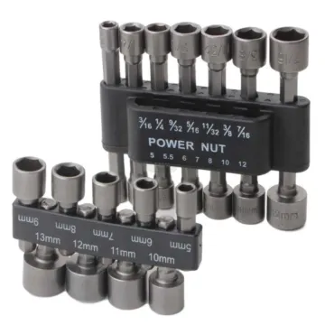 9pcs Socket Spanner Set with Bit Adapter for Drill (5-13mm, 1/4 Inch Hex Shank)