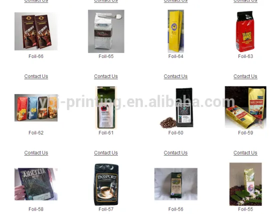 high quality food grade aluminium foil coffee bags with custom design