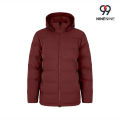 Jaqueta de inverno com capuz ajustável e isolamento Box Baffle