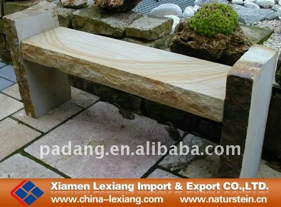 Yellow garden stone bench