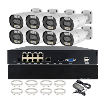 Vendita calda TSEYE 4MP POE IP Camera CCTV Kit NVR Kit 8ch Night Vision Bundle esterno impermeabile