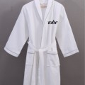 Custom Hotel Waffle Bathrobe with Piping for Adults