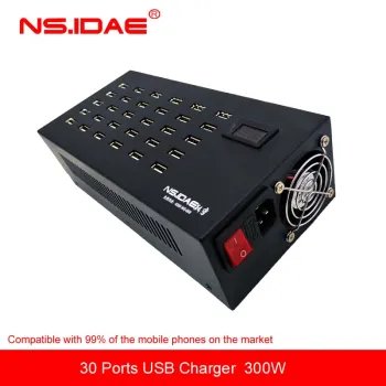30 Port USB Charger with Surge Protection