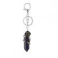 Gemstone Hexagon Wire Crabled Key Chain