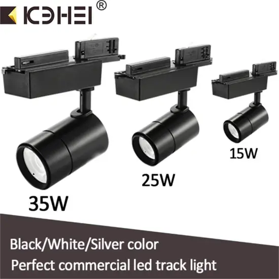 Black LED Track Lights 15W 25W 35W Dimmable