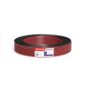 GELISTAR 2x4mm² Parallel Copper PVC Insulated RVB Flat Flexible Electric Wire (Black & Red)