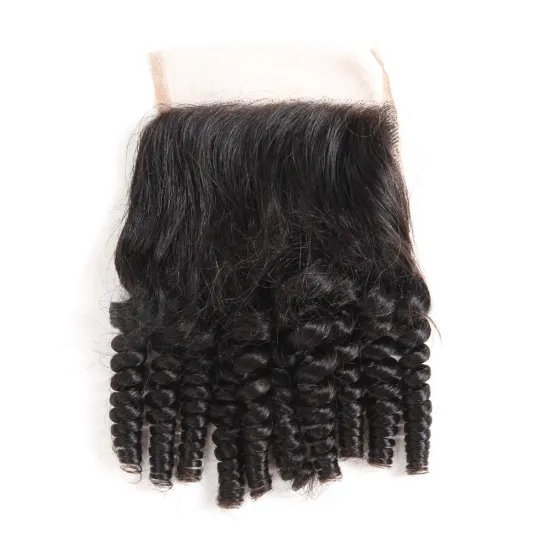 Brazilian Peruvian Malaysian Indian Unprocessed Virgin Raw Spring Curl Lace Closure