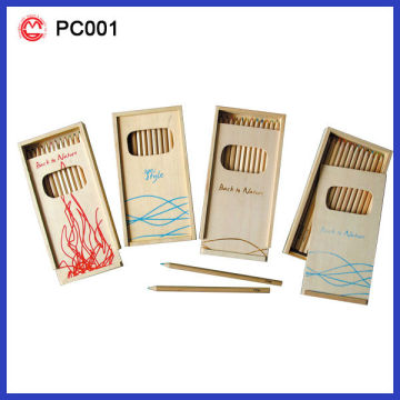 Wood Pencil in wood case with color lead