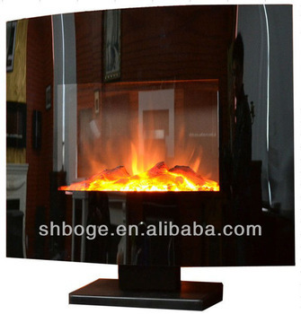 new curved wall mounted mini electric fireplace with remote control