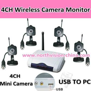 4CH Mini Wireless Camera with USB Wireless Receiver