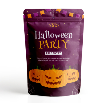 Custom Printed All Saints Halloween Pumpkin Candy Packaging - Mylar Zip Pouch