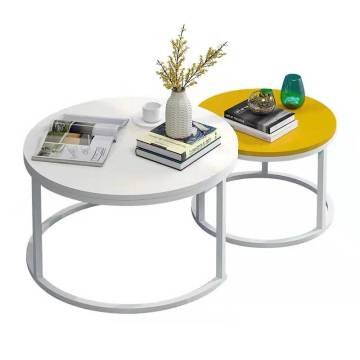 Modern Tempered Glass Round Nesting Coffee Table Set of 2 for Living Room and Small Spaces