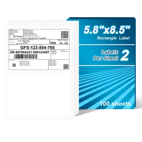 5.5"X8.5" Label Stickers Paper Sheets