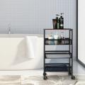 Rolling Kitchen Cart with 3 Tier Storage Basket