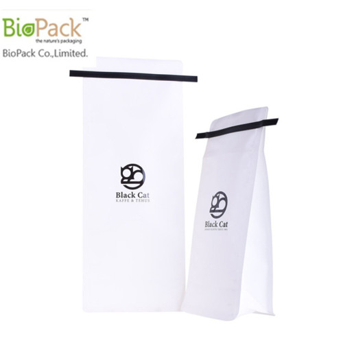 Biodegradável fundo quadrado Stand Up Coffee Pouch com gravata de lata e invólucros Fabricante China