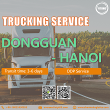 خدمة شحن النقل بالشاحنات الدولية من Dongguan إلى Hanoi Vietnam