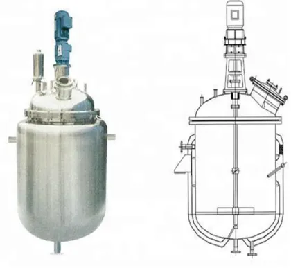 Horizontal stainless steel chemical mixing reactors