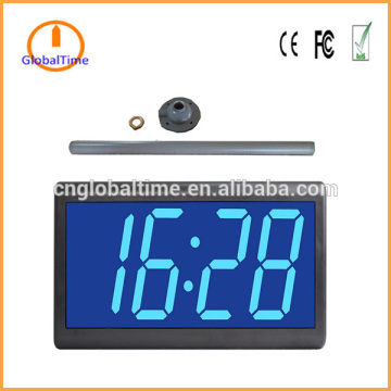 4" 4-digit, Blue LED digital IP clock for ceiling mounted